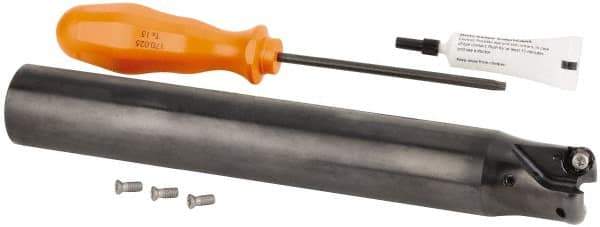 Kennametal - 32mm Cutting Diam, 32mm Shank Diam, 1.26" Max Depth of Cut, Straight Shank Indexable Copy End Mill - 2 Inserts, RN.J 1204M0.. Insert, KDR Toolholder, Through Coolant - Apex Tool & Supply