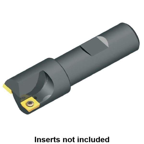 Kennametal - 32mm Cut Diam, 7mm Max Depth of Cut, 32mm Shank Diam, 96mm OAL, Indexable Square Shoulder Centercutting End Mill - SPCB 0903.. Inserts, Weldon Shank - Apex Tool & Supply
