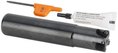 Kennametal - 25mm Cut Diam, 0.04" Max Depth, M12 Modular Connection Indexable High-Feed Helical End Mill - Screw Holding Method, WP..0302.. Insert, Through Coolant - Apex Tool & Supply
