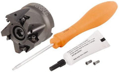 Kennametal - 5 Inserts, 1.9995" Cutter Diam, 0.059" Max Depth of Cut, Indexable High-Feed Face Mill - 3/4" Arbor Hole Diam, 1.575" High, KF2X Toolholder, WOEJ 0905.. Inserts, Series KenFeed 2X - Apex Tool & Supply