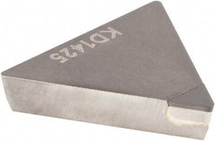 Kennametal - TPG321 Grade KD1425 Polycrystalline Diamond (PCD) Turning Insert - Uncoated, 60° Triangle, 3/8" Inscr Circle, 1/8" Thick, 1/64" Corner Radius - Apex Tool & Supply