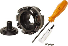 Kennametal - 100mm Cut Diam, 3mm Max Depth, 32mm Arbor Hole, 9 Inserts, RN.J 1204... Insert Style, Indexable Copy Face Mill - KDR Cutter Style, 22,150 Max RPM, 50mm High, Through Coolant, Series Rodeka - Apex Tool & Supply