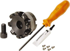 Kennametal - 80mm Cut Diam, 3mm Max Depth, 27mm Arbor Hole, 8 Inserts, RN.J 1204... Insert Style, Indexable Copy Face Mill - KDR Cutter Style, 24,760 Max RPM, 50mm High, Through Coolant, Series Rodeka - Apex Tool & Supply