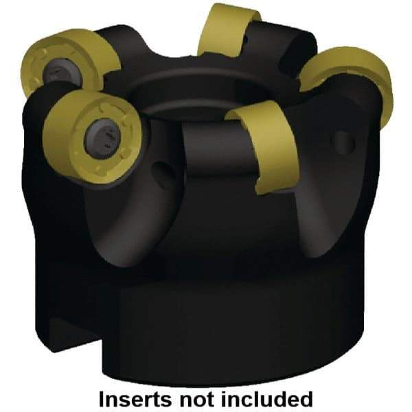 Kennametal - 80mm Cut Diam, 3mm Max Depth, 27mm Arbor Hole, 6 Inserts, RN.J 1204... Insert Style, Indexable Copy Face Mill - KDR Cutter Style, 24,760 Max RPM, 50mm High, Through Coolant, Series Rodeka - Apex Tool & Supply