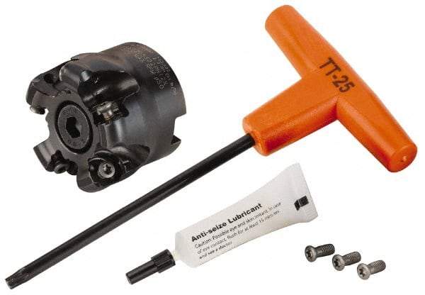Kennametal - 50mm Cut Diam, 6mm Max Depth, 22mm Arbor Hole, 5 Inserts, RN.J 1204... Insert Style, Indexable Copy Face Mill - KDR Cutter Style, 40mm High, Through Coolant, Series Rodeka - Apex Tool & Supply