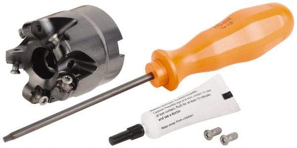 Kennametal - 50mm Cut Diam, 3mm Max Depth, 22mm Arbor Hole, 5 Inserts, RN.J 1204... Insert Style, Indexable Copy Face Mill - KDR Cutter Style, 31,330 Max RPM, 40mm High, Through Coolant, Series Rodeka - Apex Tool & Supply