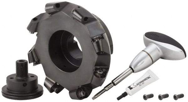 Kennametal - 160mm Cut Diam, 10mm Max Depth, 40mm Arbor Hole, 8 Inserts, RCGX 2006... Insert Style, Indexable Copy Face Mill - KSRM Cutter Style, 12,100 Max RPM, 63mm High, Through Coolant, Series Beyond Blast KSRM - Apex Tool & Supply