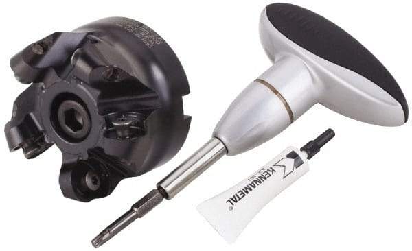 Kennametal - 80mm Cut Diam, 10mm Max Depth, 27mm Arbor Hole, 5 Inserts, RCGX 2006... Insert Style, Indexable Copy Face Mill - KSRM Cutter Style, 18,500 Max RPM, 50mm High, Through Coolant, Series Beyond Blast KSRM - Apex Tool & Supply
