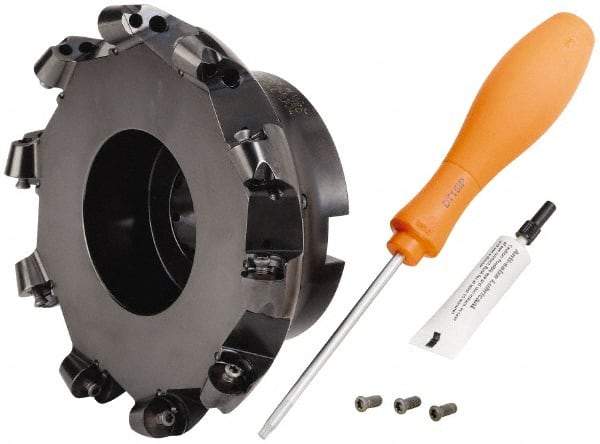 Kennametal - 152.4mm Cut Diam, 8mm Max Depth, 1-1/2" Arbor Hole, 10 Inserts, RP.T 1605... Insert Style, Indexable Copy Face Mill - BMD600 Cutter Style, 13,100 Max RPM, 2-1/2 High, Through Coolant, Series KSRM - Apex Tool & Supply