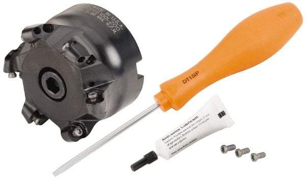 Kennametal - 80mm Cut Diam, 6mm Max Depth, 27mm Arbor Hole, 6 Inserts, RP.T 1204... Insert Style, Indexable Copy Face Mill - 27,300 Max RPM, 50mm High, Through Coolant, Series KSRM - Apex Tool & Supply