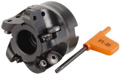 Kennametal - 63mm Cut Diam, 7.5mm Max Depth, 27mm Arbor Hole, 5 Inserts, RD.X 1604... Insert Style, Indexable Copy Face Mill - 50mm High, Through Coolant, Series KDM - Apex Tool & Supply