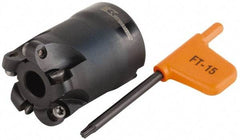 Kennametal - 40mm Cut Diam, 5mm Max Depth, 16mm Arbor Hole, 5 Inserts, RD.. 1003... Insert Style, Indexable Copy Face Mill - 40mm High, Series KDM - Apex Tool & Supply