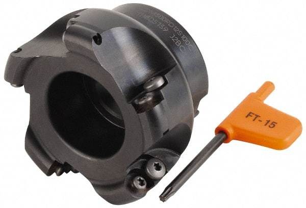 Kennametal - 80mm Cut Diam, 6mm Max Depth, 27mm Arbor Hole, 7 Inserts, RD.X 12T3... Insert Style, Indexable Copy Face Mill - 50mm High, Series KDM - Apex Tool & Supply