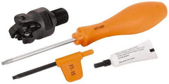 Kennametal - 32mm Cutting Diam, 1.26" Max Depth of Cut, Modular Connection Indexable Copy End Mill - 3 Inserts, RP.T 1204M0.. Insert, BMD Toolholder, Through Coolant - Apex Tool & Supply
