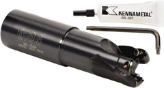Kennametal - 1-1/4" Cut Diam, 0.404" Max Depth of Cut, 1-1/4" Shank Diam, 122.94mm OAL, Indexable Square Shoulder End Mill - LF.W 2.52.R Inserts, Weldon Shank, 0° Lead Angle, Series RPF - Apex Tool & Supply