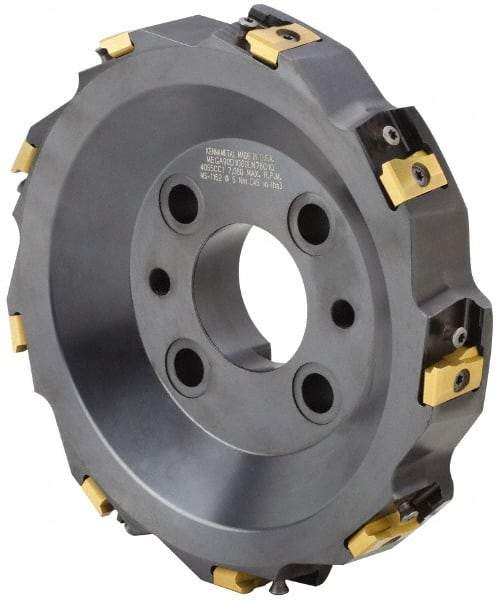 Kennametal - 9 Inserts, 10" Cut Diam, 2-1/2" Arbor Diam, 25.45mm Max Depth of Cut, Indexable Square-Shoulder Face Mill - 0/90° Lead Angle, 2-3/8" High, LN.U 2210.. Insert Compatibility, Series MEGA90 - Apex Tool & Supply