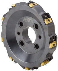 Kennametal - 9 Inserts, 10" Cut Diam, 2-1/2" Arbor Diam, 25.45mm Max Depth of Cut, Indexable Square-Shoulder Face Mill - 0/90° Lead Angle, 2-3/8" High, LN.U 2210.. Insert Compatibility, Series MEGA90 - Apex Tool & Supply