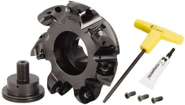 Kennametal - 6" Cut Diam, 12.7mm Max Depth, 1-1/2" Arbor Hole, 7 Inserts, RCGT 86... Insert Style, Indexable Copy Face Mill - BMD600 Cutter Style, 8,800 Max RPM, 2-1/2 High, Series KSRM - Apex Tool & Supply
