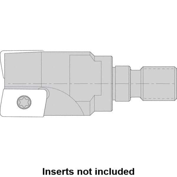 Kennametal - 25mm Cut Diam, 8.5mm Max Depth of Cut, 35.18mm OAL, Indexable Square Shoulder Helical End Mill - AD.. 1035.. Inserts, M12 Modular Connection, 90° Lead Angle, Series NGE-A - Apex Tool & Supply
