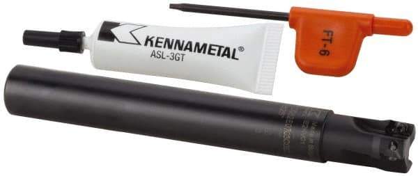Kennametal - 16mm Cut Diam, 6.98mm Max Depth of Cut, 16mm Shank Diam, 100mm OAL, Indexable Square Shoulder End Mill - EDPT 0703.. Inserts, Cylindrical Shank, 0° Lead Angle, Through Coolant, Series Mill 1-07 - Apex Tool & Supply