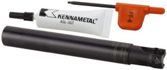 Kennametal - 16mm Cut Diam, 6.98mm Max Depth of Cut, 16mm Shank Diam, 100mm OAL, Indexable Square Shoulder End Mill - EDPT 0703.. Inserts, Cylindrical Shank, 0° Lead Angle, Through Coolant, Series Mill 1-07 - Apex Tool & Supply