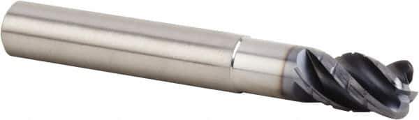 Kennametal - 10mm, 4 Flute, Single End, Solid Carbide, 1mm Corner Radius End Mill - 76mm OAL, 38° Helix, Right Hand Flute, 15mm LOC, Right Hand Cut, 30mm Extended Reach - Apex Tool & Supply