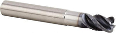 Kennametal - 10mm, 4 Flute, Single End, Solid Carbide, 1mm Corner Radius End Mill - 76mm OAL, 38° Helix, Right Hand Flute, 15mm LOC, Right Hand Cut, 30mm Extended Reach - Apex Tool & Supply