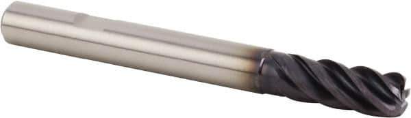 Kennametal - 12mm, 5 Flute, Single End, Solid Carbide, 2mm Corner Radius End Mill - 84mm OAL, 38° Helix, Right Hand Flute, 26mm LOC, Right Hand Cut, 36mm Extended Reach - Apex Tool & Supply