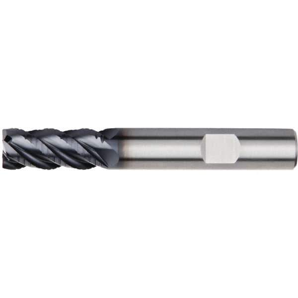 Kennametal - 12mm Diam, 26mm LOC, 4 Flute Solid Carbide 45° Corner Chamfer Roughing End Mill - 83mm OAL, 12mm Shank Diam, Single End, Centercutting, 45° Helix - Apex Tool & Supply