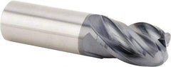 Kennametal - 1/2", 4 Flute, Single End, Solid Carbide, 0.06" Corner Radius End Mill - 4" OAL, 30° Helix, Right Hand Flute, 1-1/2" LOC, Right Hand Cut - Apex Tool & Supply