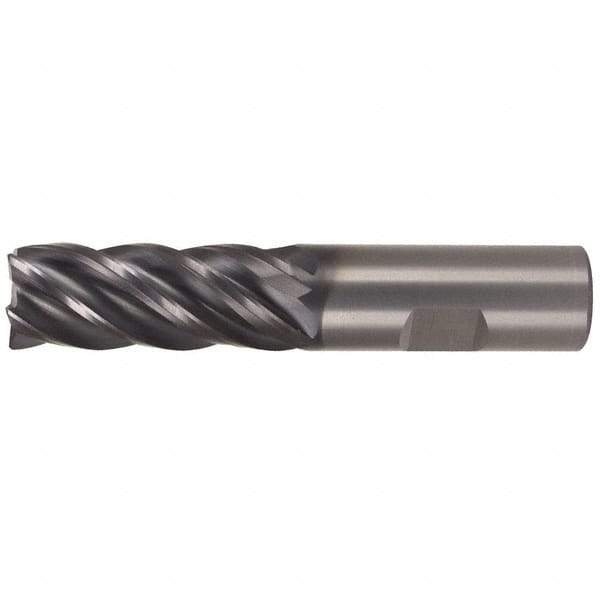 Kennametal - 1", 5 Flute, Single End, Solid Carbide, Corner Radius End Mill - 4-1/2" OAL, 38° Helix, Right Hand Flute, 1-3/4" LOC, Right Hand Cut - Apex Tool & Supply