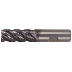 Kennametal - 1", 5 Flute, Single End, Solid Carbide, Corner Radius End Mill - 4-1/2" OAL, 38° Helix, Right Hand Flute, 1-3/4" LOC, Right Hand Cut - Apex Tool & Supply