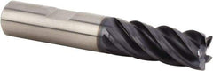 Kennametal - 1/2", 5 Flute, Single End, Solid Carbide, 0.12" Corner Radius End Mill - 3" OAL, 38° Helix, Right Hand Flute, 1-1/4" LOC, Right Hand Cut - Apex Tool & Supply