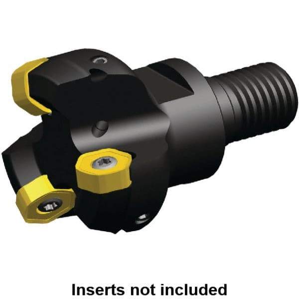 Kennametal - 25mm Cut Diam, 0.064" Max Depth, M16 Modular Connection Indexable High-Feed End Mill - Screw Holding Method, HNGJ0604ANENLD Insert, KSHR Toolholder, Through Coolant - Apex Tool & Supply