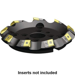 Kennametal - 160.34mm Cut Diam, 40mm Arbor Hole, 17.15mm Max Depth of Cut, 45° Indexable Chamfer & Angle Face Mill - 6 Inserts, LN.U 2410... Insert, Right Hand Cut, 6 Flutes, Series MEGA45 - Apex Tool & Supply