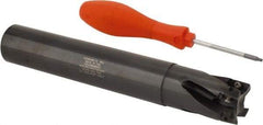 Kennametal - 1-1/4" Cut Diam, 14.48mm Max Depth of Cut, 1-1/4" Shank Diam, 8" OAL, Indexable Square Shoulder Helical End Mill - EC14.., EP14.. Inserts, Cylindrical Shank, 0° Lead Angle, Through Coolant, Series Mill 1-14 - Apex Tool & Supply