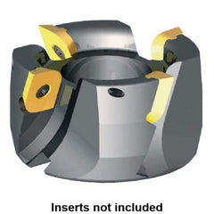 Kennametal - 4 Inserts, 50mm Cut Diam, 22mm Arbor Diam, 10mm Max Depth of Cut, Indexable Square-Shoulder Face Mill - 0/90° Lead Angle, 50mm High, LFEW 1503.. Insert Compatibility, Series RPF - Apex Tool & Supply