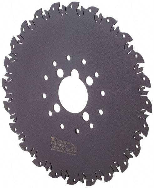 Kennametal - Arbor Hole Connection, 1/8" Cutting Width, 3-1/4" Depth of Cut, 10" Cutter Diam, 2" Hole Diam, 24 Tooth Indexable Slotting Cutter - KVNS Toolholder, OD 3118.. Insert - Apex Tool & Supply