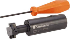 Kennametal - 1.2598" Cutting Diam x 0.5512" Cutting Width, 4 Cutter Inserts, 1.2598" Shank Diam, Indexable T-Slot Cutter - Insert Style SDMT 080308EGG, 4.7244" OAL, 2 Flutes - Apex Tool & Supply