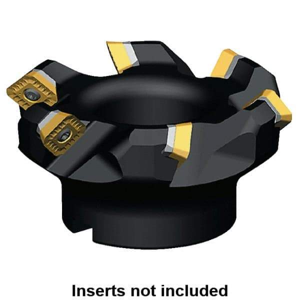 Kennametal - 93.76mm Cut Diam, 27mm Arbor Hole, 6.61mm Max Depth of Cut, 45° Indexable Chamfer & Angle Face Mill - 6 Inserts, SECW 1404... Insert, 6 Flutes, Series KSSM - Apex Tool & Supply