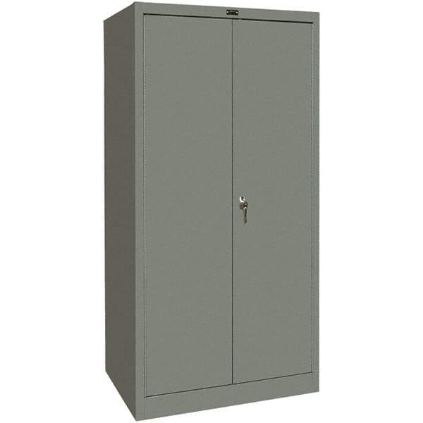 Hallowell - 4 Shelf Locking Storage Cabinet - Steel, 36" Wide x 18" Deep x 72" High, Gray - Apex Tool & Supply