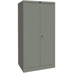 Hallowell - 4 Shelf Locking Storage Cabinet - Steel, 36" Wide x 18" Deep x 72" High, Gray - Apex Tool & Supply
