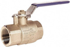Milwaukee Valve - 1" Pipe, Full Port, Brass UL, CSA, FM, NSF Approved Ball Valve - 2 Piece, Threaded (NPT) Ends, Lever Handle, 600 WOG, 150 WSP - Apex Tool & Supply