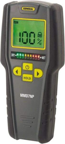 General - 32 to 104°F Operating Temp, Moisture Meter - LCD Display, Accurate to ±4% - Apex Tool & Supply