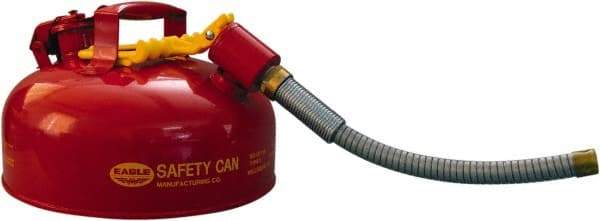 Eagle - 1 Gal Steel Type II Safety Can - 7-1/4" High x 11-1/4" Diam, Red - Apex Tool & Supply