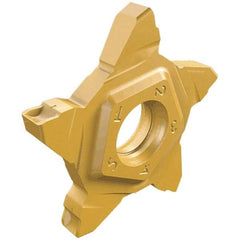 Iscar - 24N300PENTA C Grade IC908, 3mm Cutting Width Carbide Grooving Insert - 6.2mm Max Depth of Cut, 0.4mm Corner Radius, TiAlN Finish - Apex Tool & Supply
