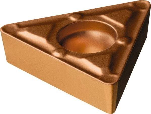 Sandvik Coromant - TCMX221 WF Grade 1115 Carbide Turning Insert - TiAlN/AlCr2O3 Finish, 60° Triangle, 1/4" Inscr Circle, 1/8" Thick, 1/64" Corner Radius - Apex Tool & Supply