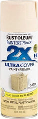 Rust-Oleum - Strawflower (Color), Satin, Enamel Spray Paint - 8 Sq Ft per Can, 12 oz Container, Use on Multipurpose - Apex Tool & Supply