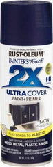 Rust-Oleum - Midnight Blue, Satin, Enamel Spray Paint - 8 Sq Ft per Can, 12 oz Container, Use on Multipurpose - Apex Tool & Supply