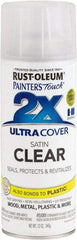 Rust-Oleum - Clear, Satin, Enamel Spray Paint - 8 Sq Ft per Can, 12 oz Container, Use on Multipurpose - Apex Tool & Supply